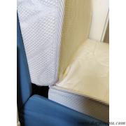 foto puramente indicativa del prodotto fissato su prontoletto del cliente..Dettaglio della zona seduta/schienale con lastre unite dal tessuto.